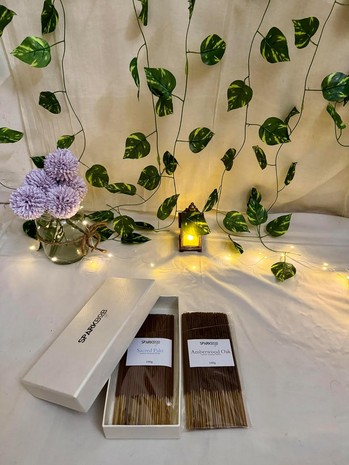 Incense Sticks Twin Pack, 200g Natural, Non-Toxic Premium Incense for Relaxation, Stress Relief & Meditation. Long-Lasting Fragrance for Home & spa (Amberwood Oak, Sacred Palo) - Image 2