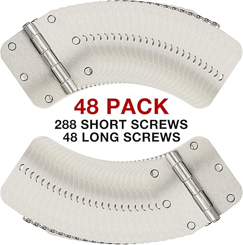 Miniatura 5 de Paquete de 48 bisagras de puerta de níquel cepillado de 3.5 x 3.5 pulgadas, bisagras de puerta interiores de 3 12 pulgadas, esquinas de radio