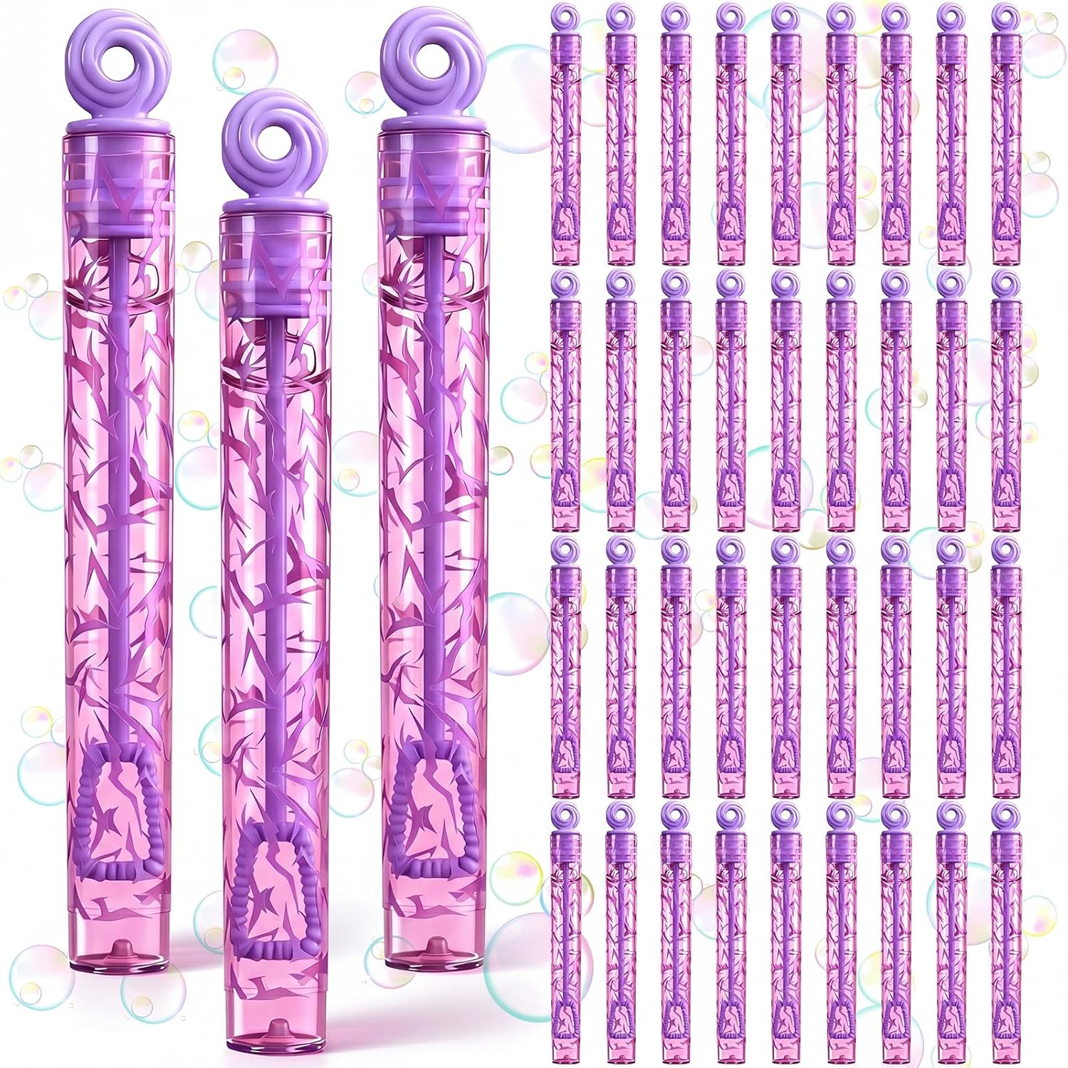 Leitee 36 Pcs Kpop Party Favors, Mini Bubble Wands Pink Crack Print Bubble Wands for Kpop Birthday Party Decoration Goodie Bags Piñata Treat Bags Stuffers Prize