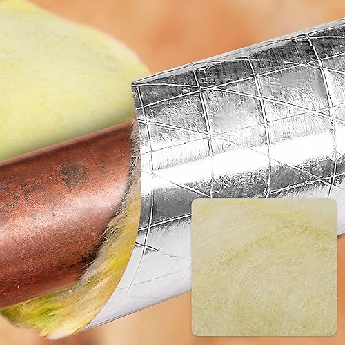Miniatura 3 de Paquete de 2 envolturas de aislamiento de tubería de fibra de vidrio de 32.8 pies, cinta aislante de espuma de cerámica para tuberías de agua,