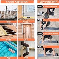 Vista 6 de BXI Cinta Membrana de Rollo Intermitente, 6 pulgadas X 32 pies Cinta de Sellado de Parche Impermeable Gruesa, Asfalto Engomado Modificado SBS