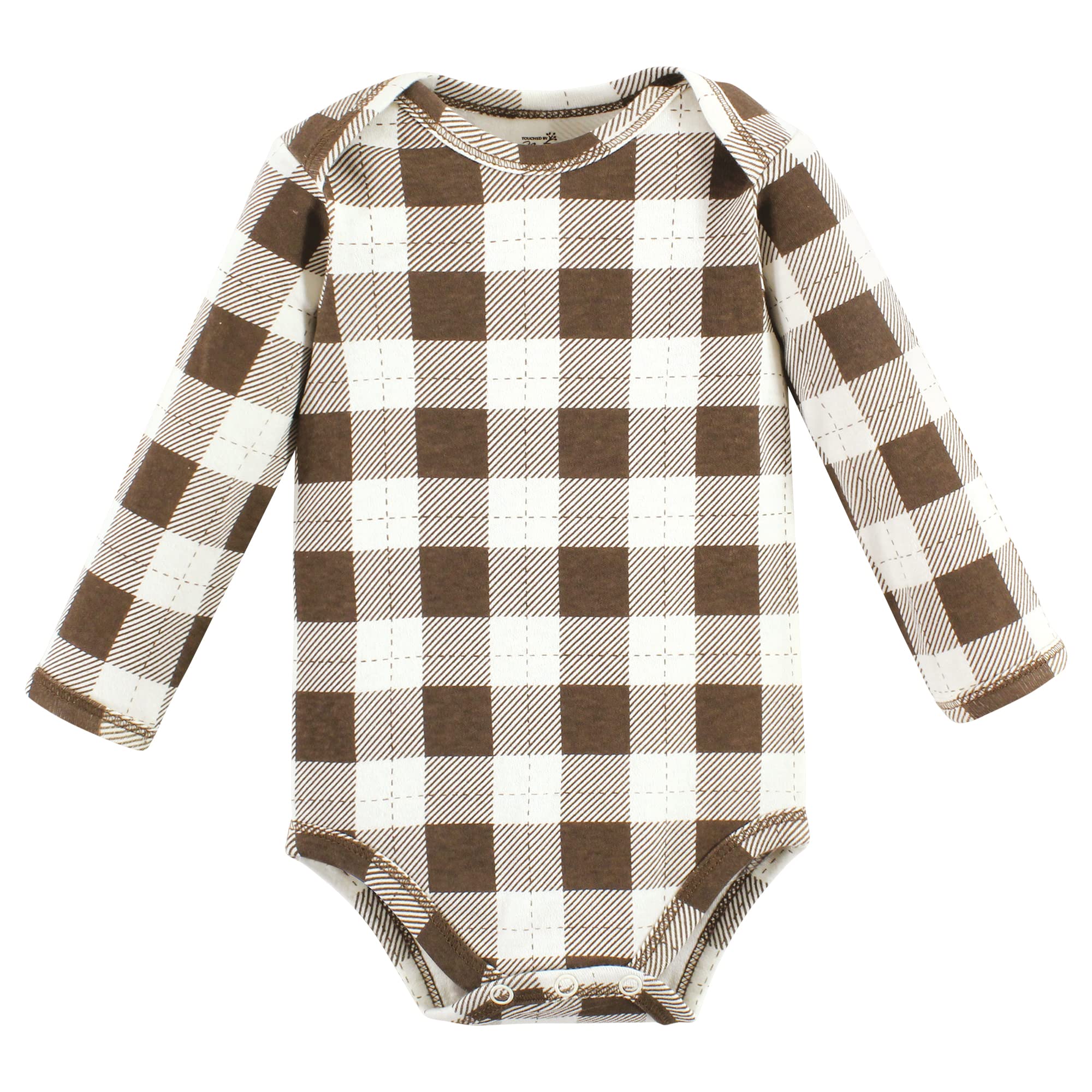 Touched by Nature Baby Cotton Long-Sleeve Bodysuits, Months Body Unisex de algodón orgánico de Manga Larga para niño Alphabet 9-12 Meses, Boy Woodland-Alfabeto (5 Unidades), Bebés