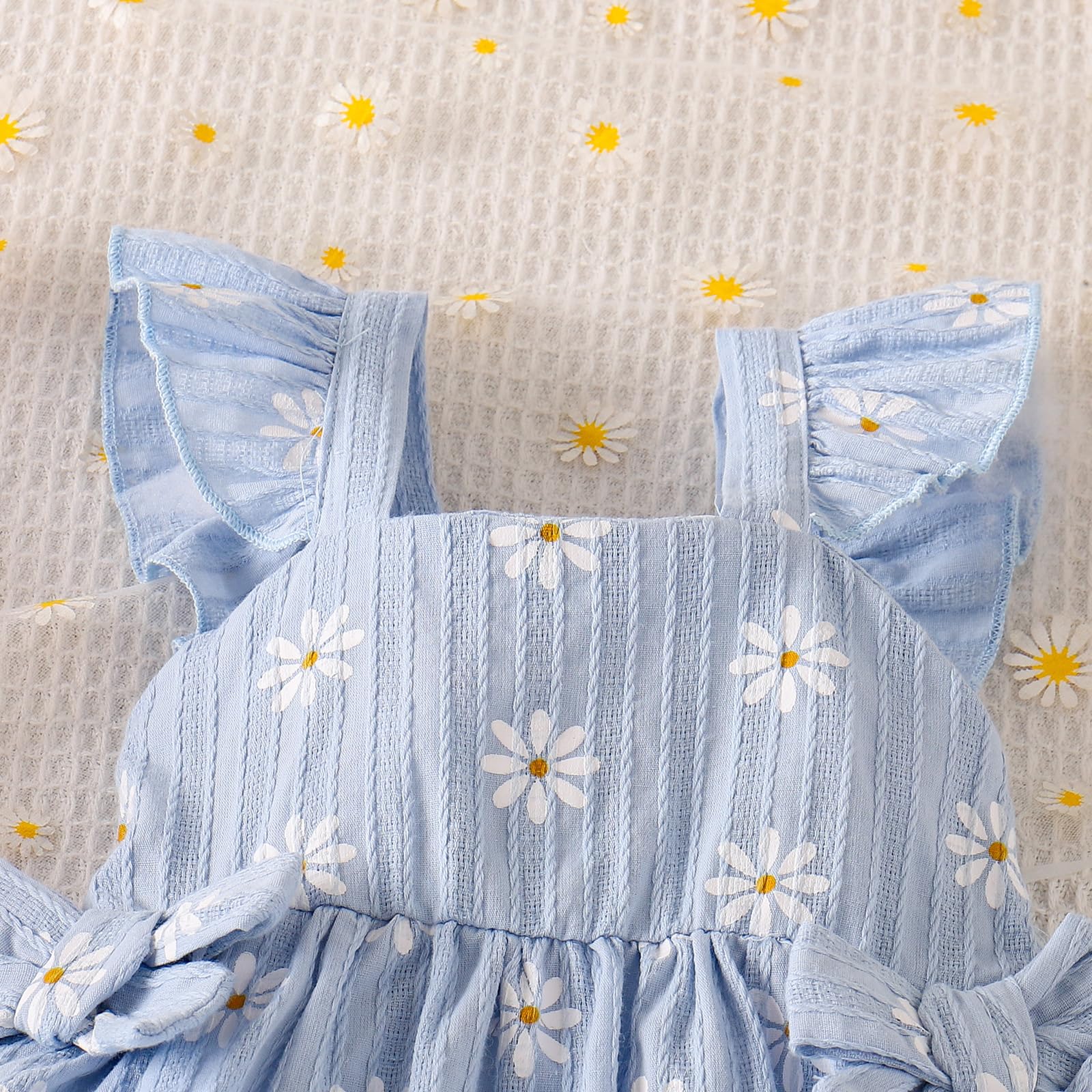 Ropa Verano Para Niña Linda Blusa con Volantes y Margaritas Pantalones Cortos Conjunto de Conjuntos Para Niña Pequeña - 3
