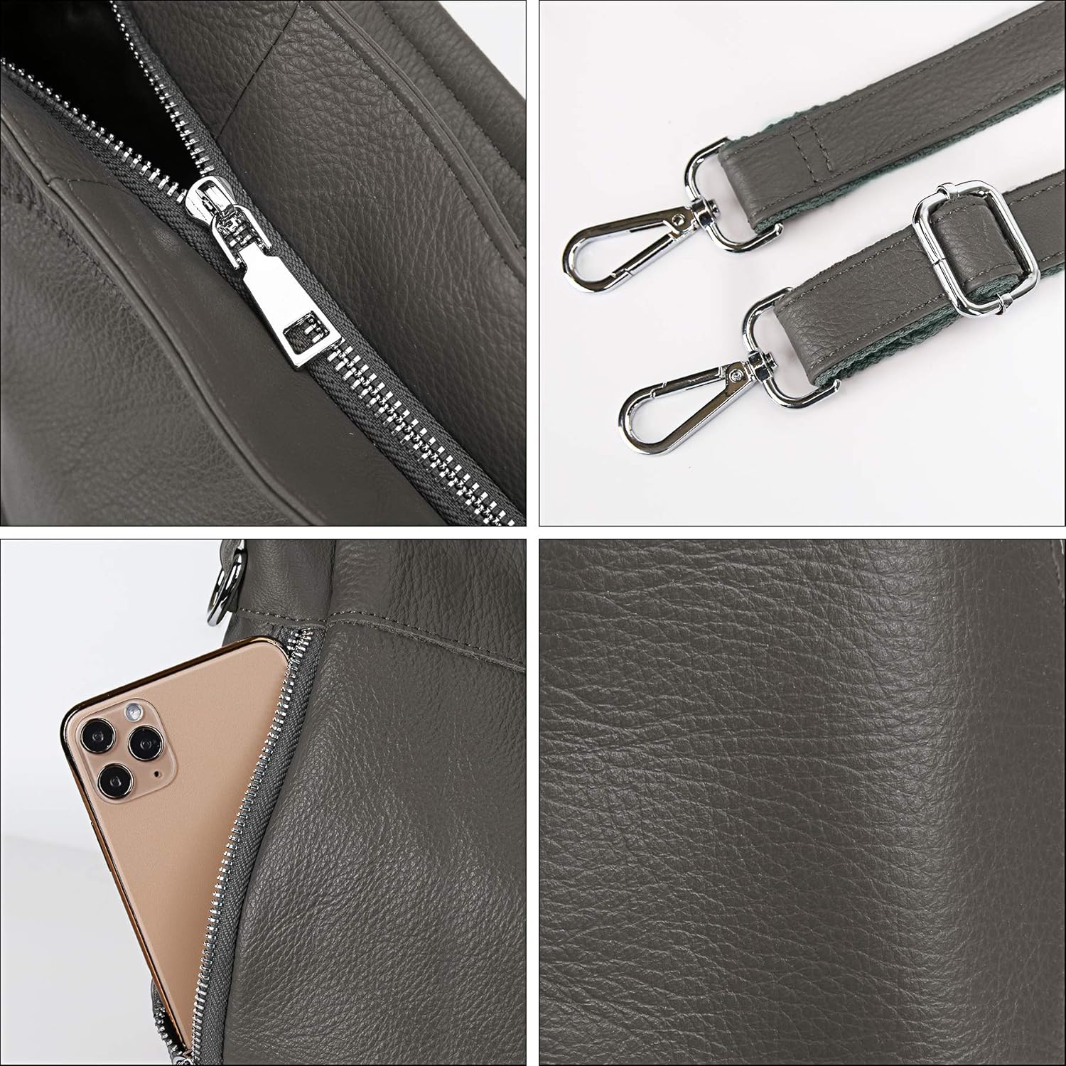 YALUXE Genuine Leather Shoulder Bags Stylish Hobo Handbags Purses Crossbody Bags for Women | Genuine Leather, Stylish - Image 2