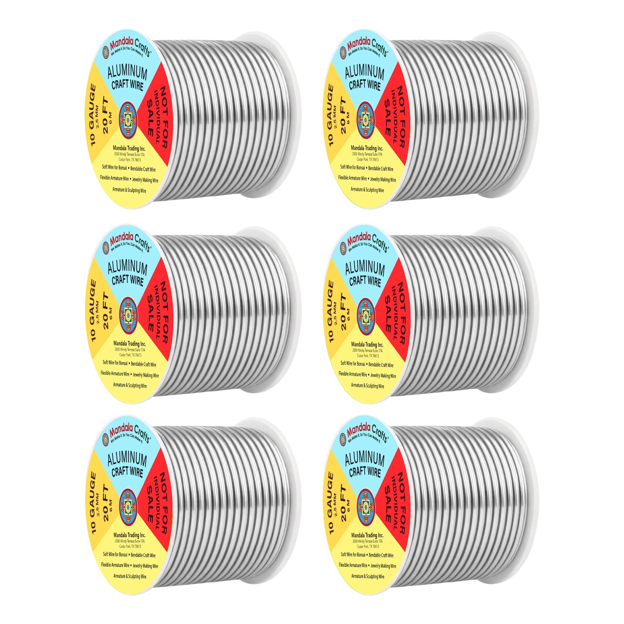Mandala Crafts 10 Gauge Silver Tone Combo Anodized Aluminum Craft Wire