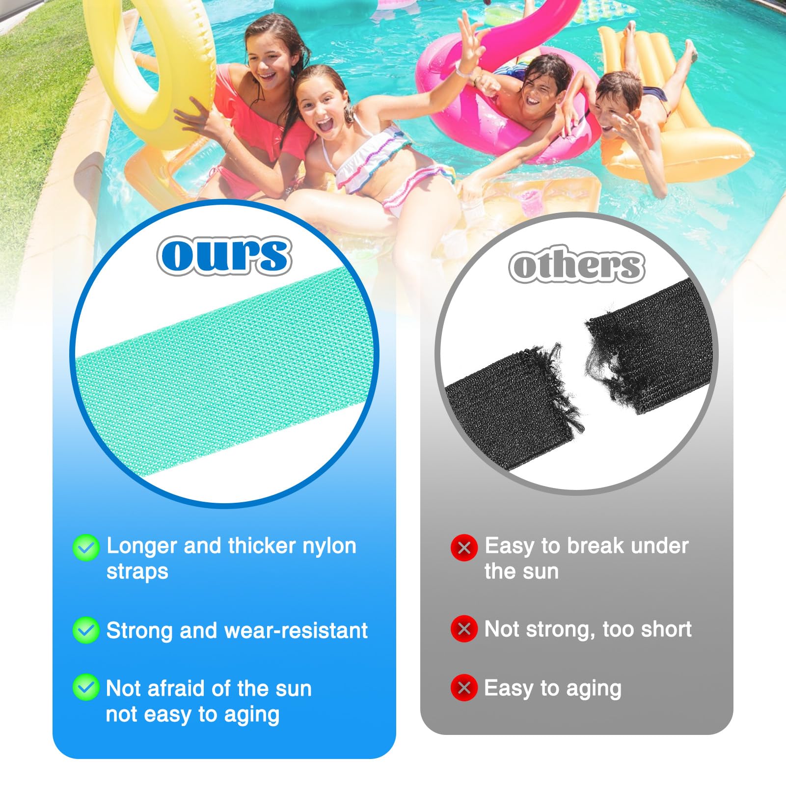 Sac De Rangement En Filet Pour Jouets De Piscine - Dimensions 158x100x40 Cm, Polyester Résistant - Pour Flotteurs, Balles Gonflables