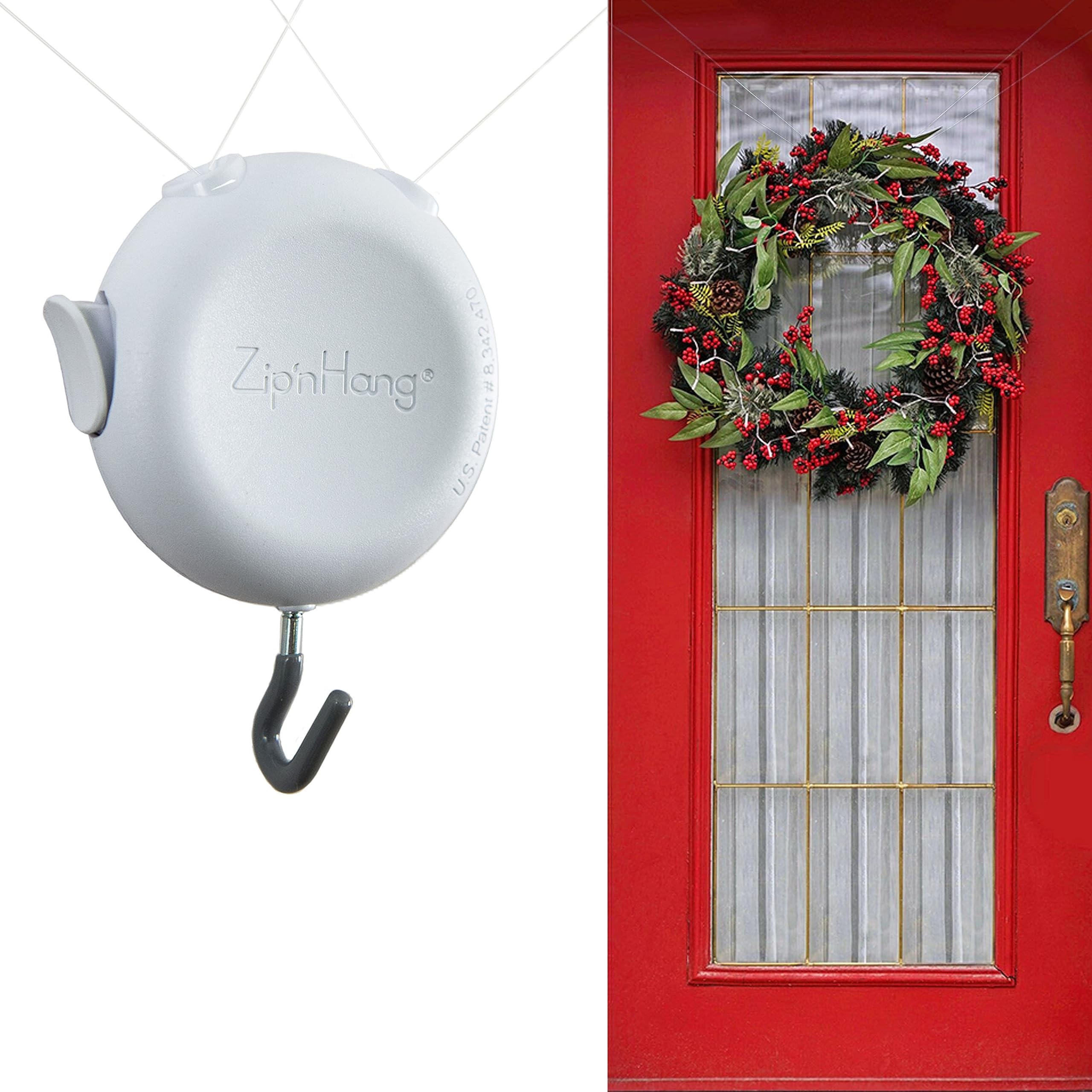 Wreath Hangers for Front Door Damage Free Hanging ZIPNHANG