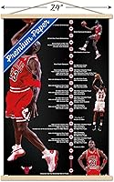 Vista 3 de Trends International Michael Jordan - Póster de pared de línea de tiempo, 22.375 x 34 pulgadas, paquete de impresión premium y colgador de madera