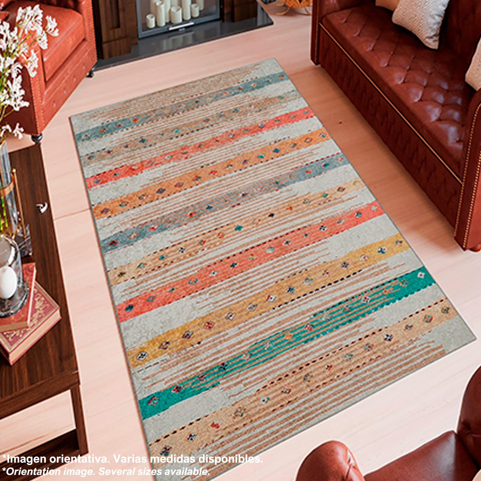 WELL HOME MOBILIARIO & DECORACIÓN Alfombra de Poliester Estampada 140 x 220cm