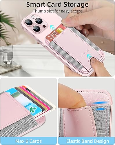 Miniatura 59 de HiWe Cartera MagSafe, cartera magnética más fuerte para iPhone 17/16/15/14/13/12, soporte para 7 tarjetas, RFID delgado minimalista de cuero, 1