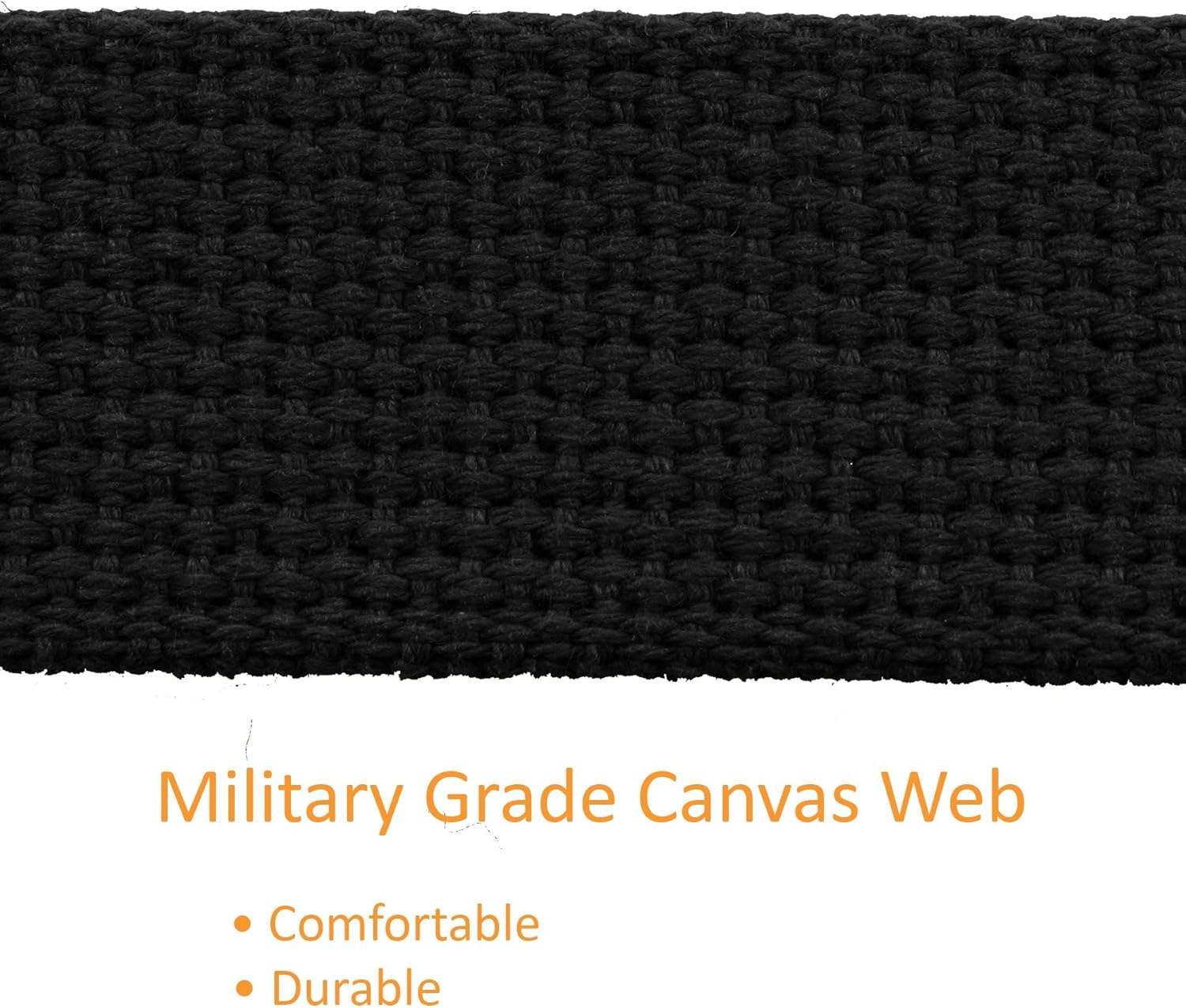 Thomas Bates Canvas Military Cargo Belt with Brass Buckle - Durable Cotton Webbing - Casual, Outdoors, Golf – Trim-to-Fit - Image 3