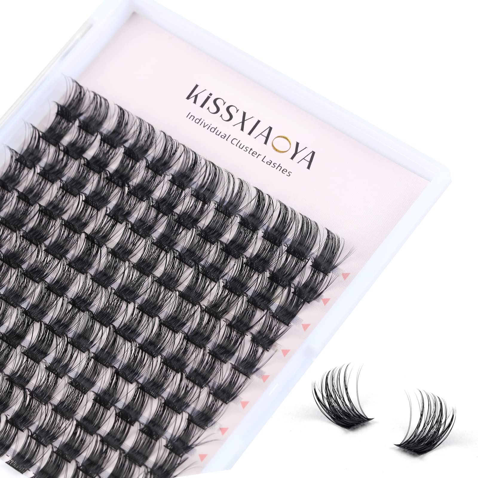Cluster Lashes Extensions, 144Pcs Individual Cluster Lashes D Curl 14mm, Wide Stem Cluster Eyelashes Soft Natural False Eyelashes Cluster DIY Eyelash Extension At Home (14mm, D Curl)