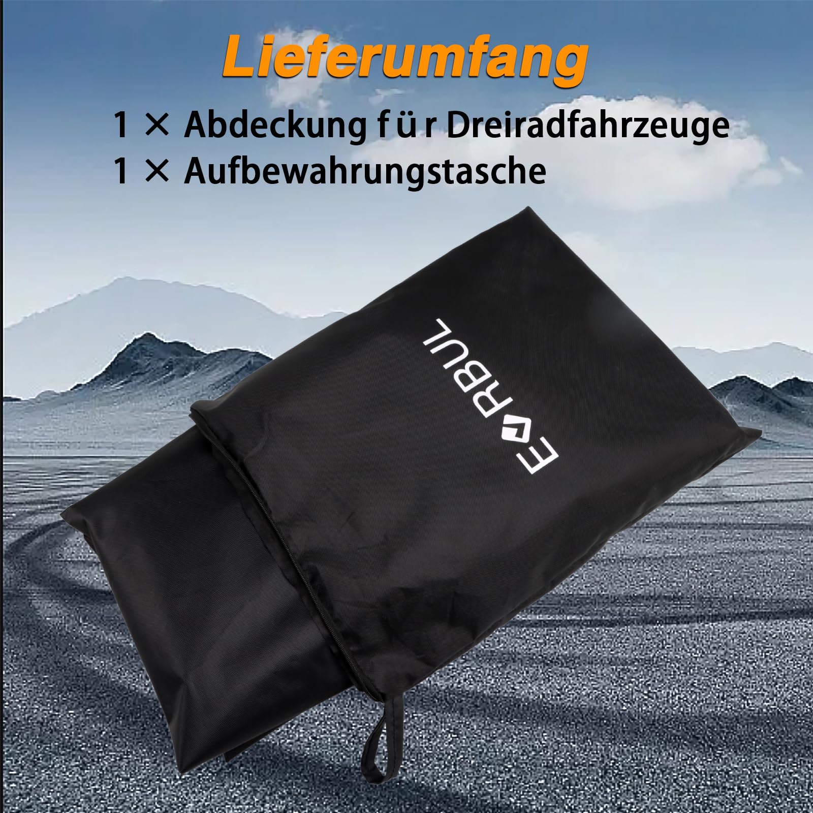 EVRBUL Abdeckung für Dreiradfahrzeuge Staub- und wasserdichte Vollabdeckung, kompatibel mit Can-Am Ryker 600, Ryker 900, Ryker Sport und Ryker Rally Edition. Passt bis 260 cm Länge.