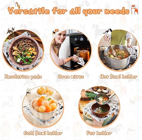Miniatura 10 de Cuenco de algodón para microondas almohadillas calientes resistentes al calor agarraderas multiusos acolchado acogedor para sopa cuencos calientes