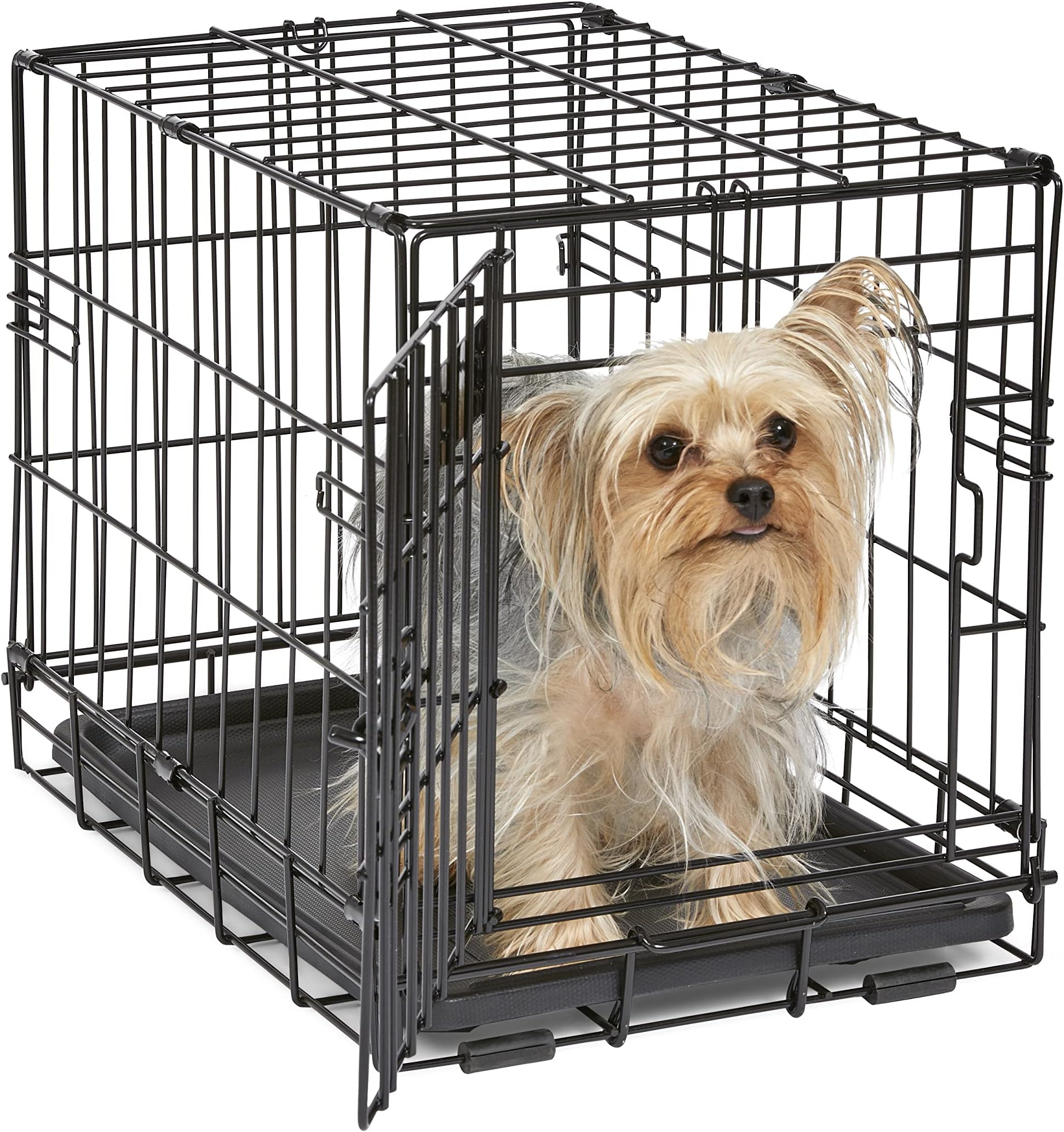 18-Inch iCrate for Tiny Breeds, Up to 10 lbs, Single Door Folding Dog Crate with Divider Panel, Leak-Proof Tray & Secure Latch, Portable, Durable & Easy to Assemble