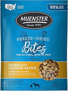 Muenster Freeze Dried Chicken Bites - Dog Food, Treat, Mixer or Topper (20oz) - Grain Free.