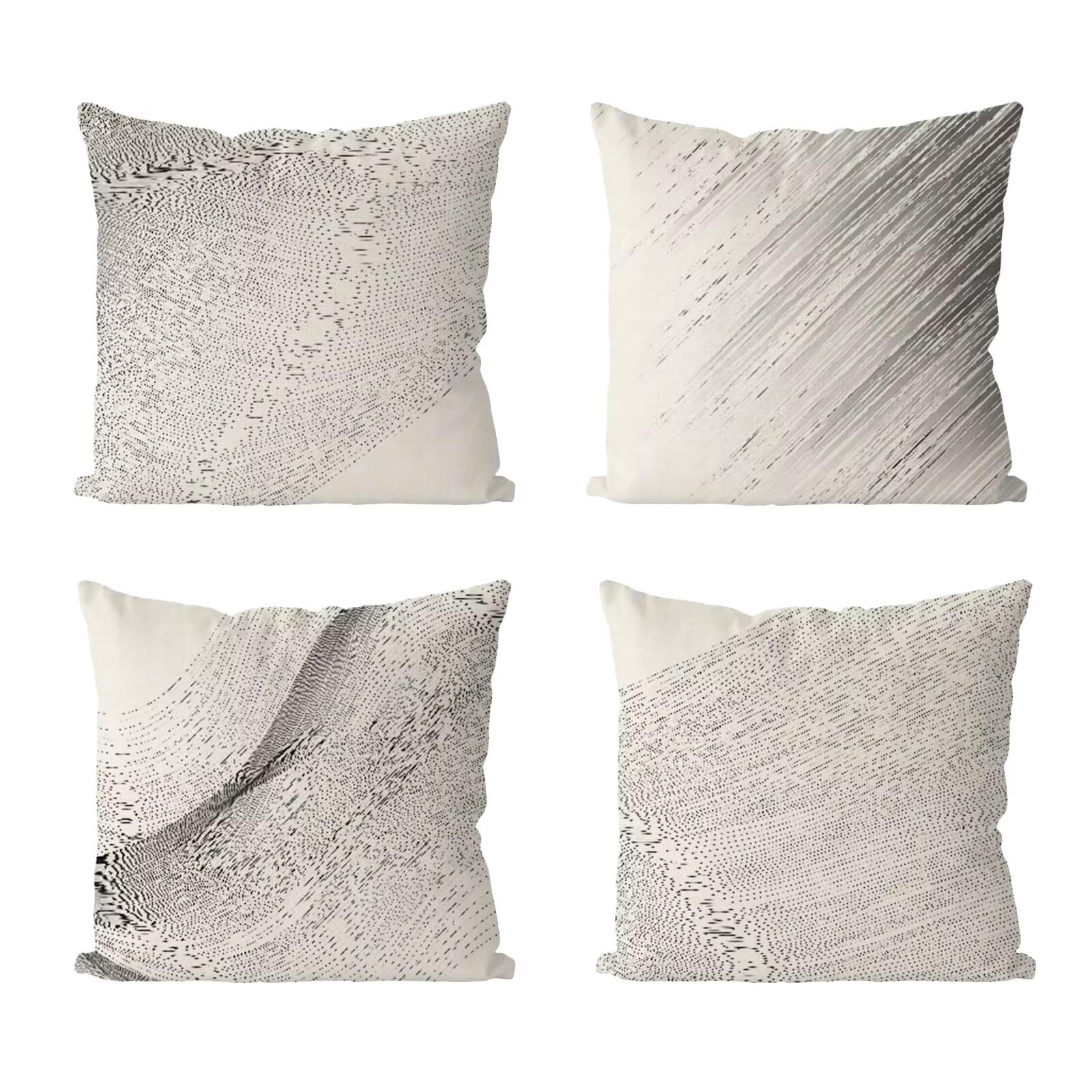 Kissenbezug 60x60 4er Set, Outdoor Kissen Grau Sofakissen, Wasserdicht Kissenbezüge Einfachheit Dekokissen mit Unsichtbarem Reißverschluss, Zierkissenbezüge für Schlafzimmer Sofa Stuhl Bett G1-808
