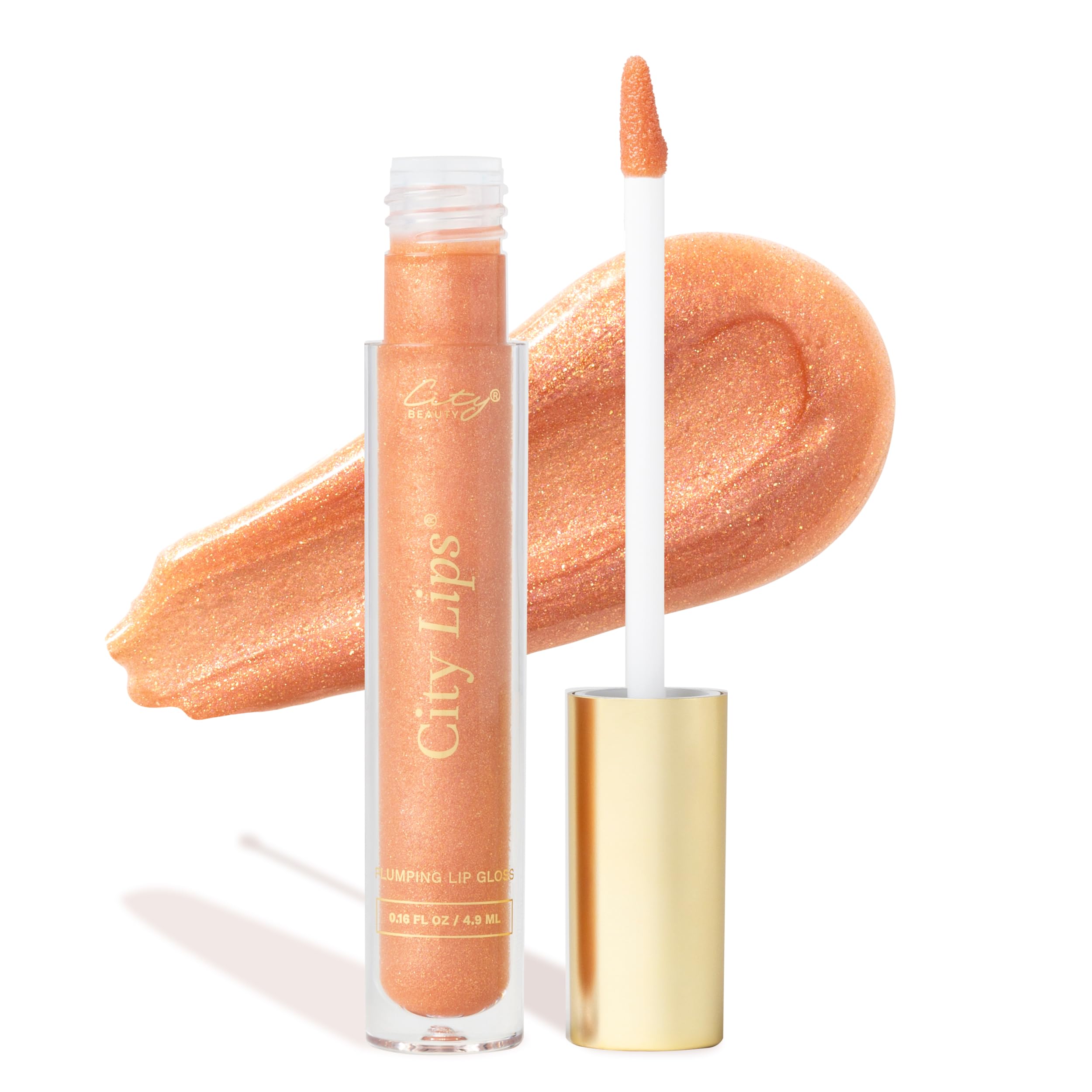 City BeautyCity Lips Plumping Lip Gloss - High-Shine Gloss for Fuller, Younger-Looking Lips | Hydrating & Smoothing Lip Treatment Hyaluronic Acid