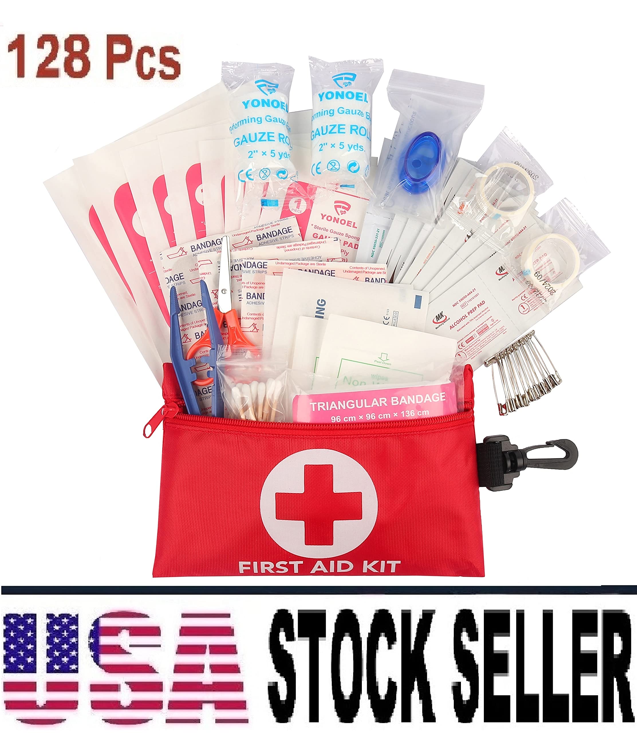 Galaxy 128 Pcs First Aid Kits for Survival Emergency Trauma Military Tactical Medical Hunting Camping Hiking Fishing IFAK EMT Bag (128 Pcs Mini First Aid Kits)
