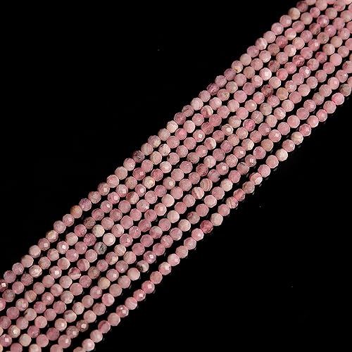 Miniatura 3 de JM Design Rodocrosita natural facetado cuentas redondas tamaño 0.098-0.118 in 15.5 '' hebra para la fabricación de joyas
