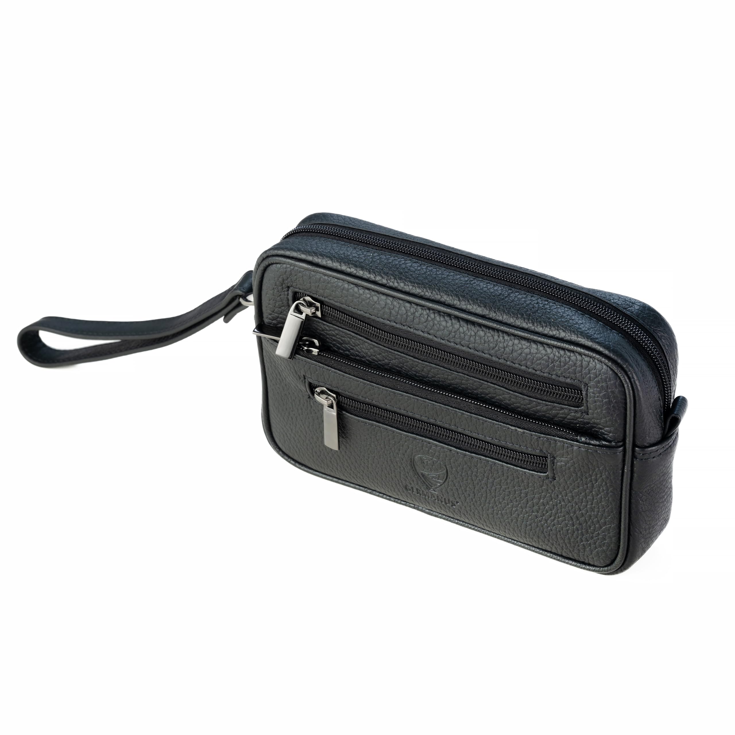 GERMANUS Oliver - Bolso de mano de piel auténtica para hombre y mujer