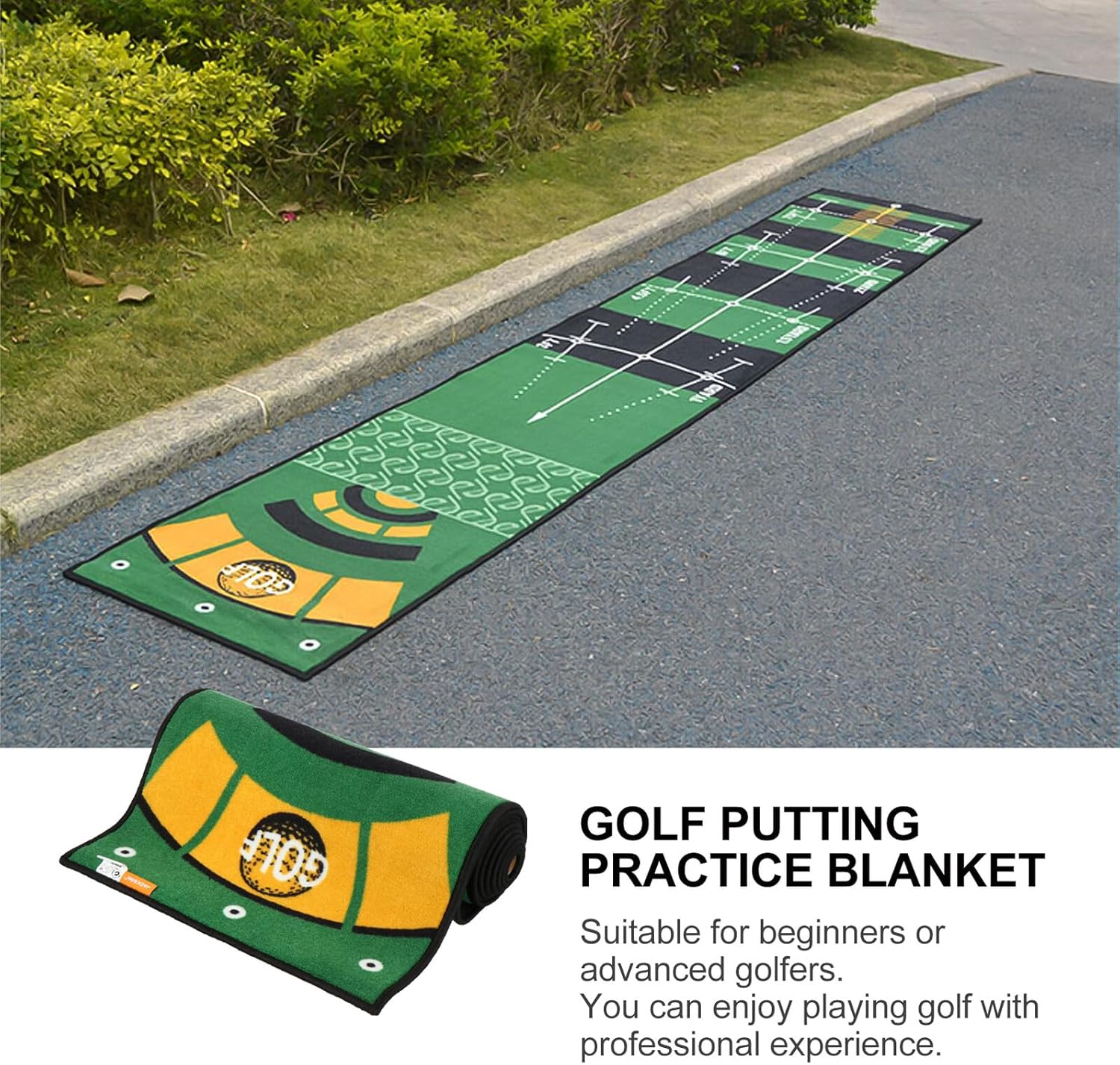DOITOOL Golf Putting Mat Training Carpet Indoor Practice Mat with Precision Turf and Putter Surface for Office Home Golfing Accessories