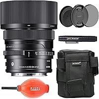 Vista 3 de Sigma 1.969 in f/2 DG DN - Lente contemporánea para Sony E Mount con accesorio avanzado y paquete de viaje 314965 Lente Sigma Sony E de 1.969 in