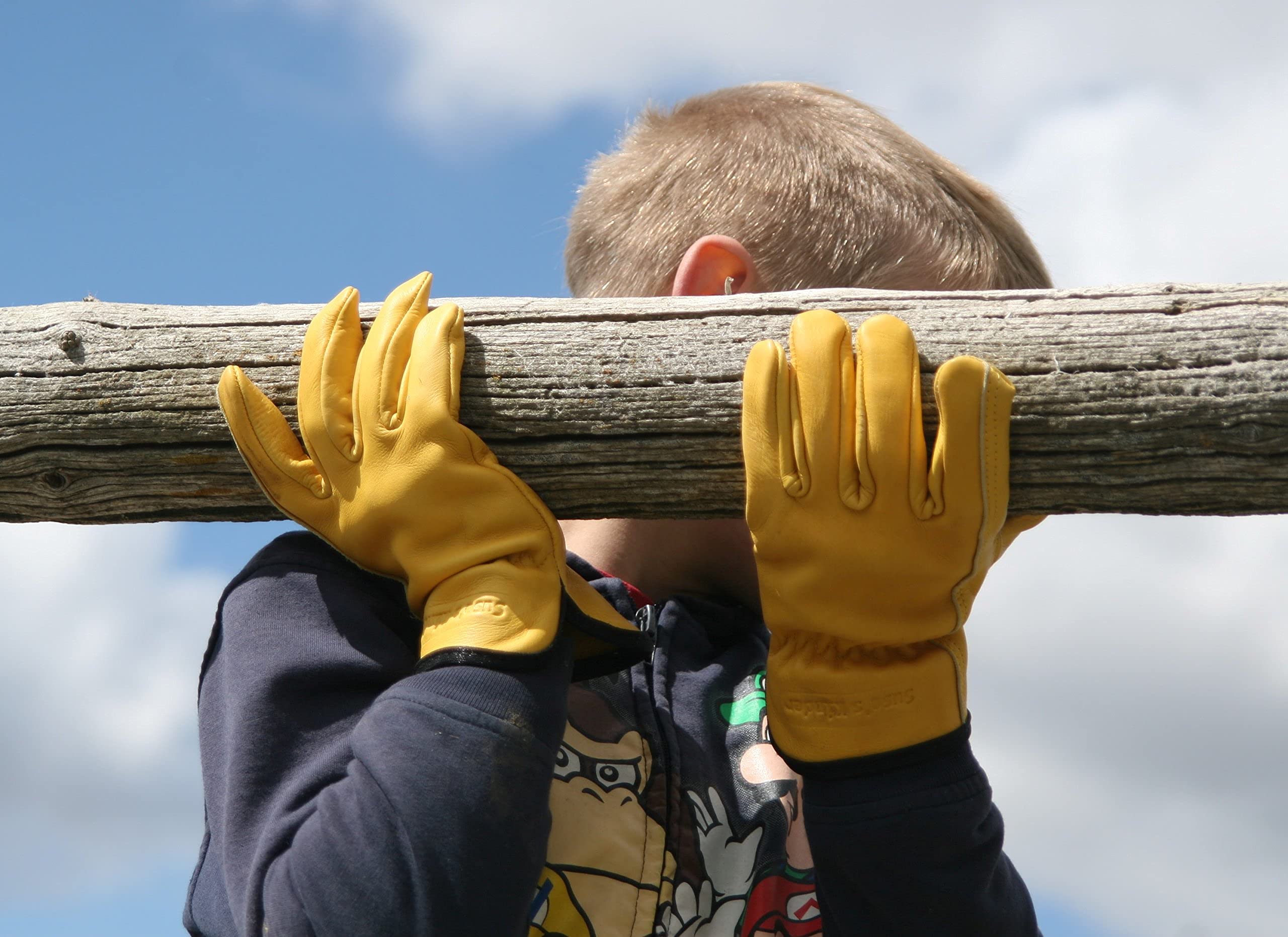 Suse's Kinder Kinder-Gartenhandschuhe, Leder, Arbeitshandschuhe für Kleinkinder, Spiel, Arbeitsgröße (Größe S 3–5 Jahre)