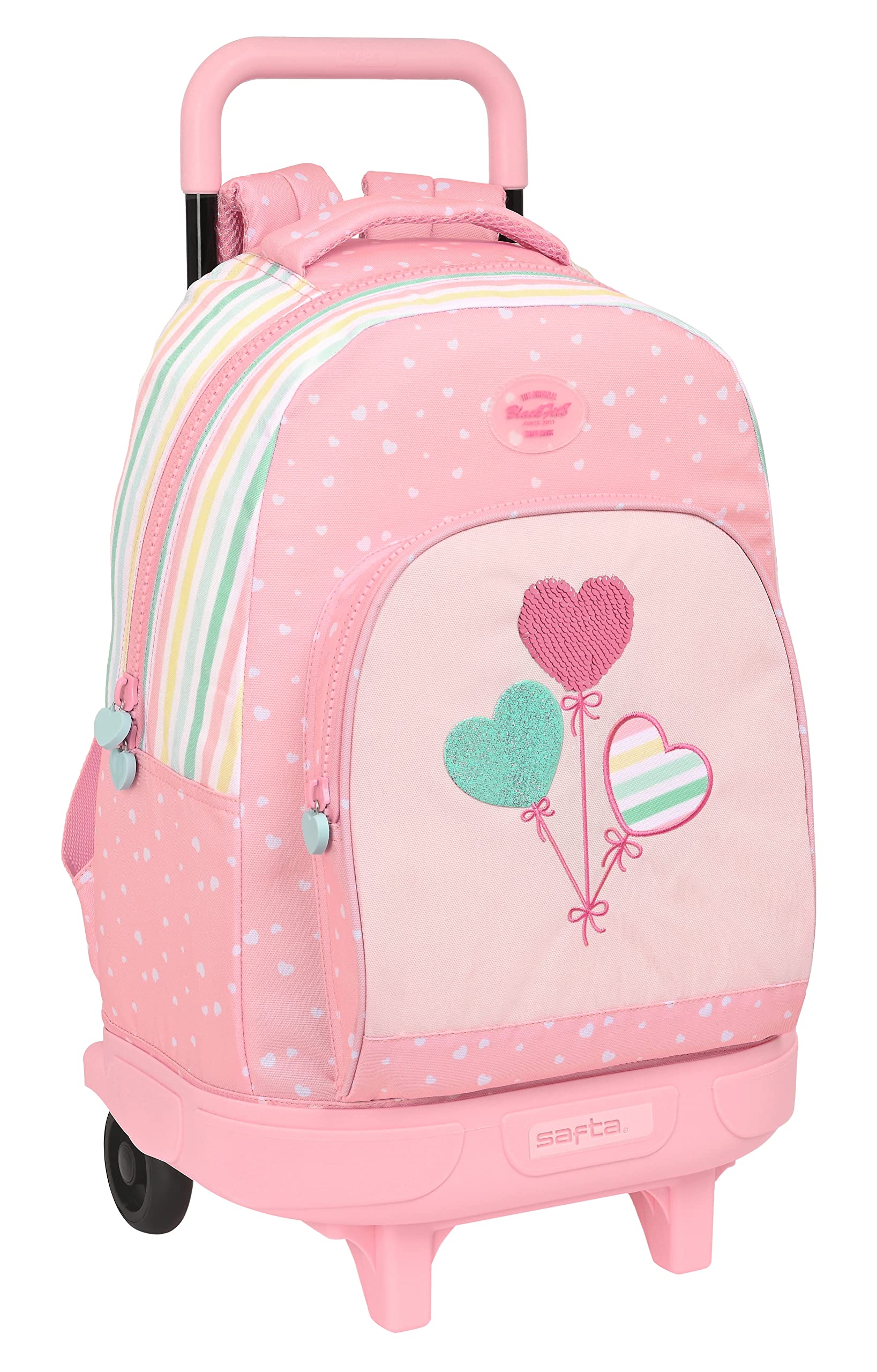 Blackfit8 Mochila Grande con Ruedas, Compacta, Extraíble, Ideal para Niños de Diferentes Edades, Cómoda y Versátil, Calidad y Resistencia, 33x22x45 cm, Color Rosa