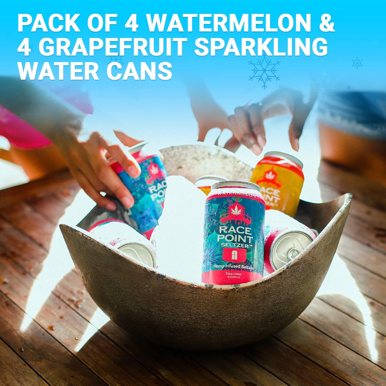 Race Point Seltzer Infused Sparkling Flavored Water – All-Natural Flavor Drink- Refresh, Relax, Unwind, Refocus & Find Balance, Non-GMO, No Added Sugar, 0 Sodium, Pack of 8 Seltzer Water Cans (Variety Pack)