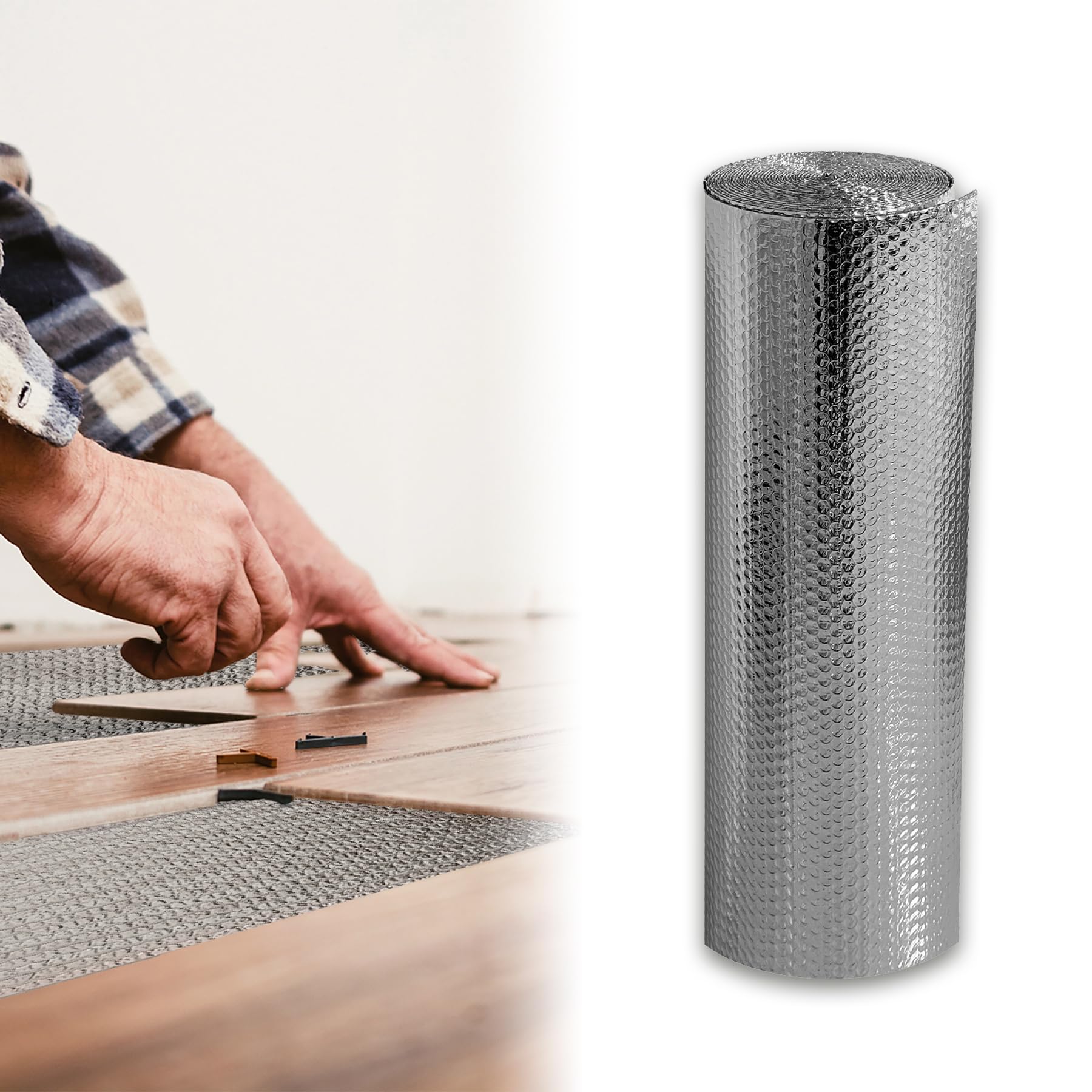 UISEBRT Lámina aislante de 0,6 x 20 m, lámina térmica de aluminio, lámina reflectante para radiadores, 3-4 mm de grosor, para mantener el calor, aislamiento térmico