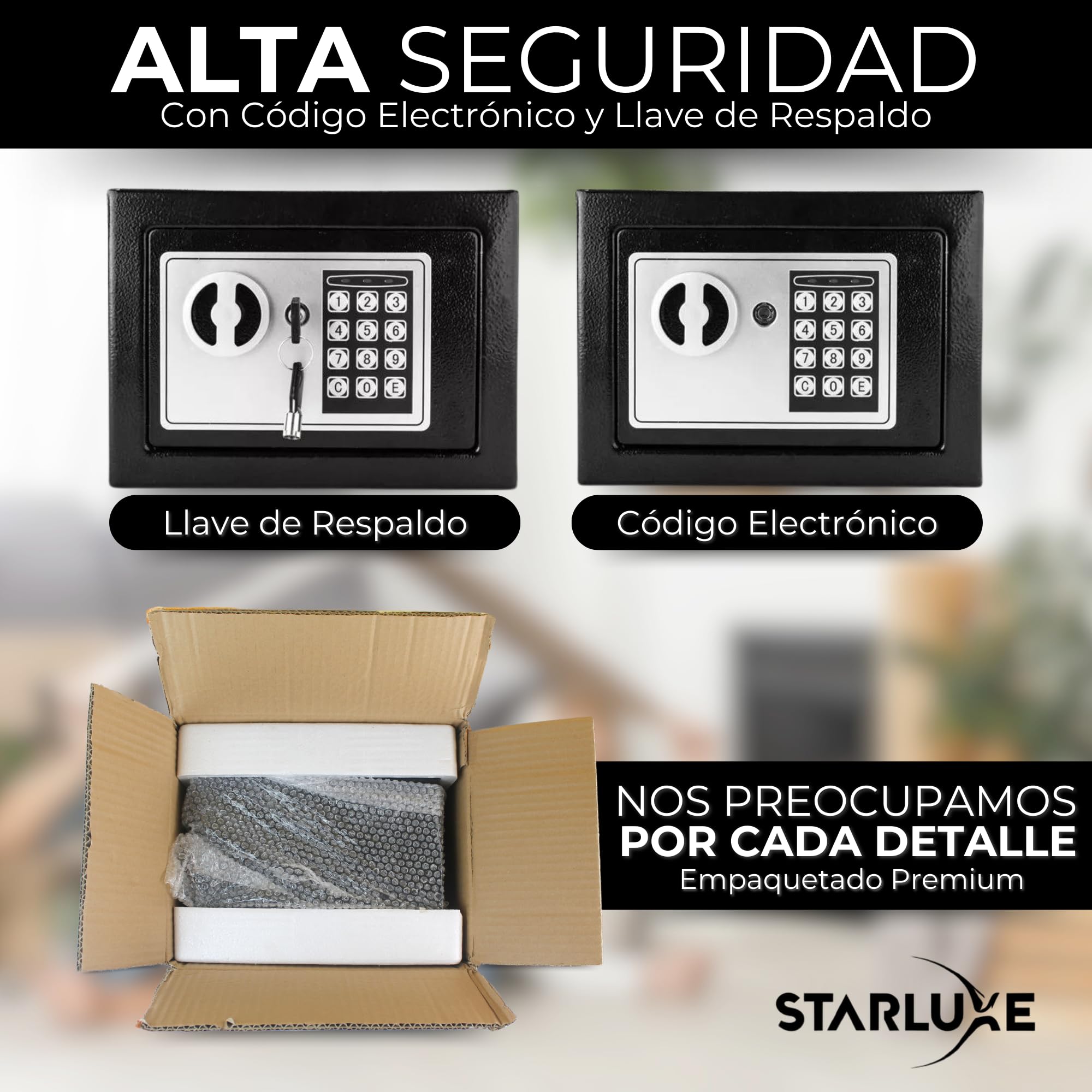 Caja Fuerte Pequeña Camuflada Electrónica Con 2 Llaves - Empotrable Digital Con Código Estilo Cofre - Mini Safe
