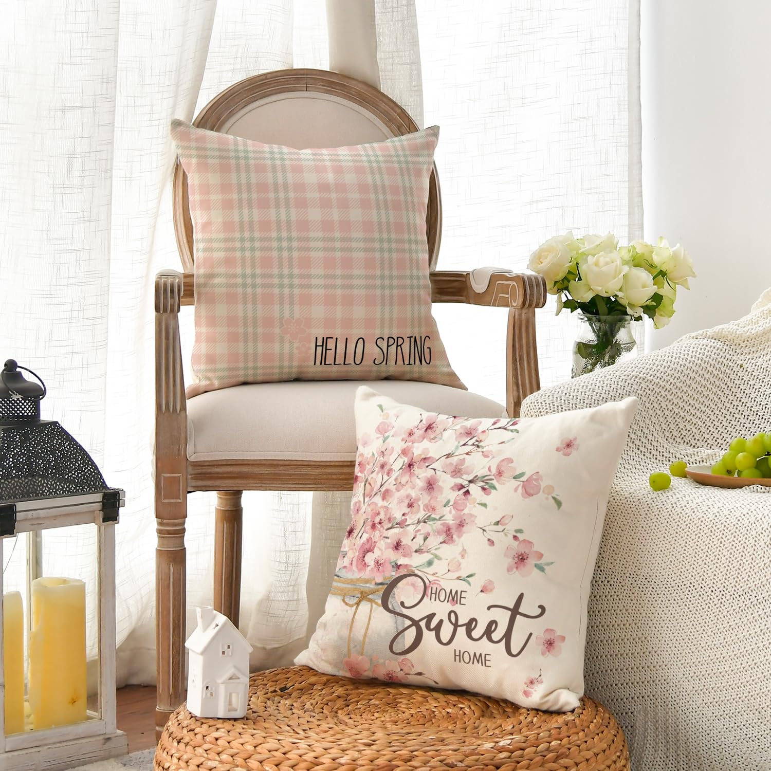 4Pc Housses De Coussin Décoratives En