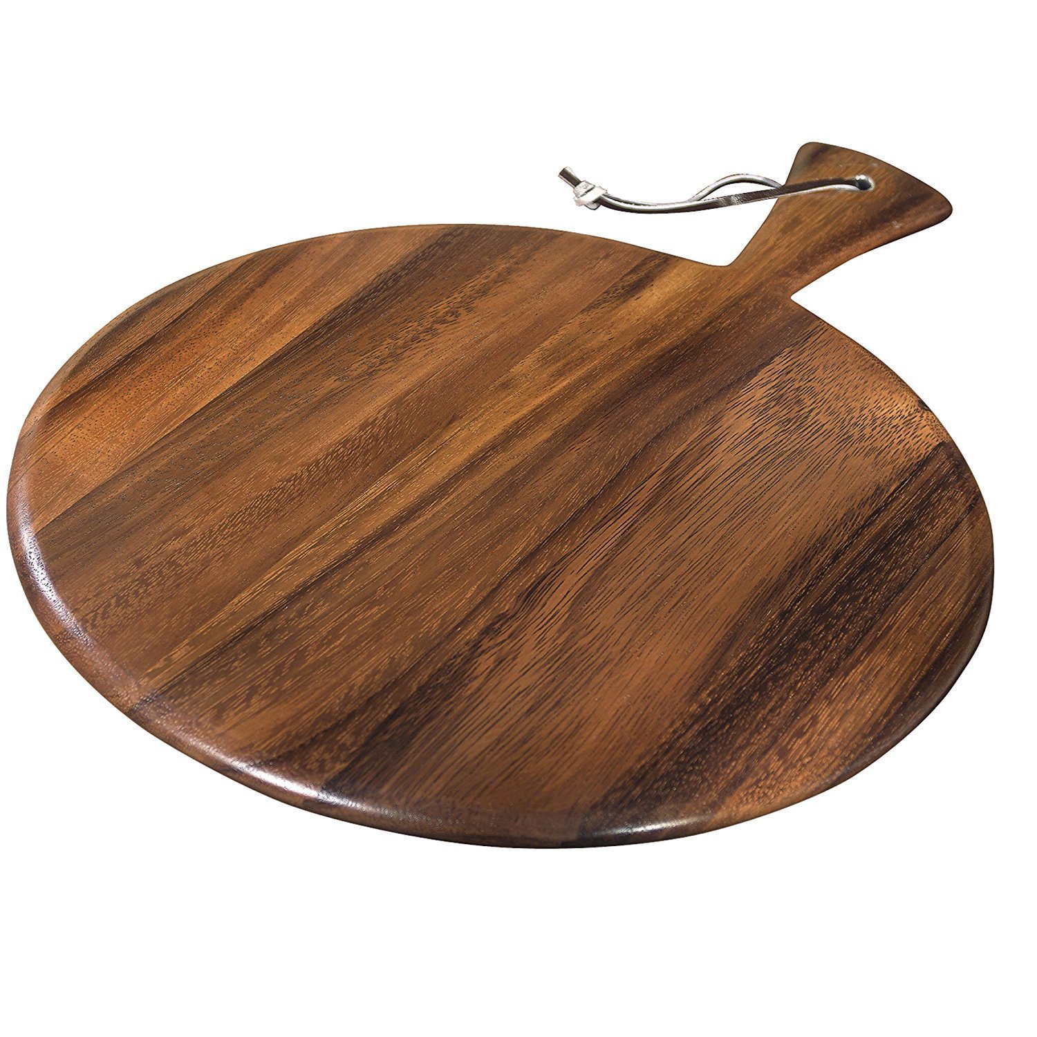 BOIS ART Premium Wooden Circular Serving/Pizza Platter Board - Brown, (16X12 in) - BAB0002.