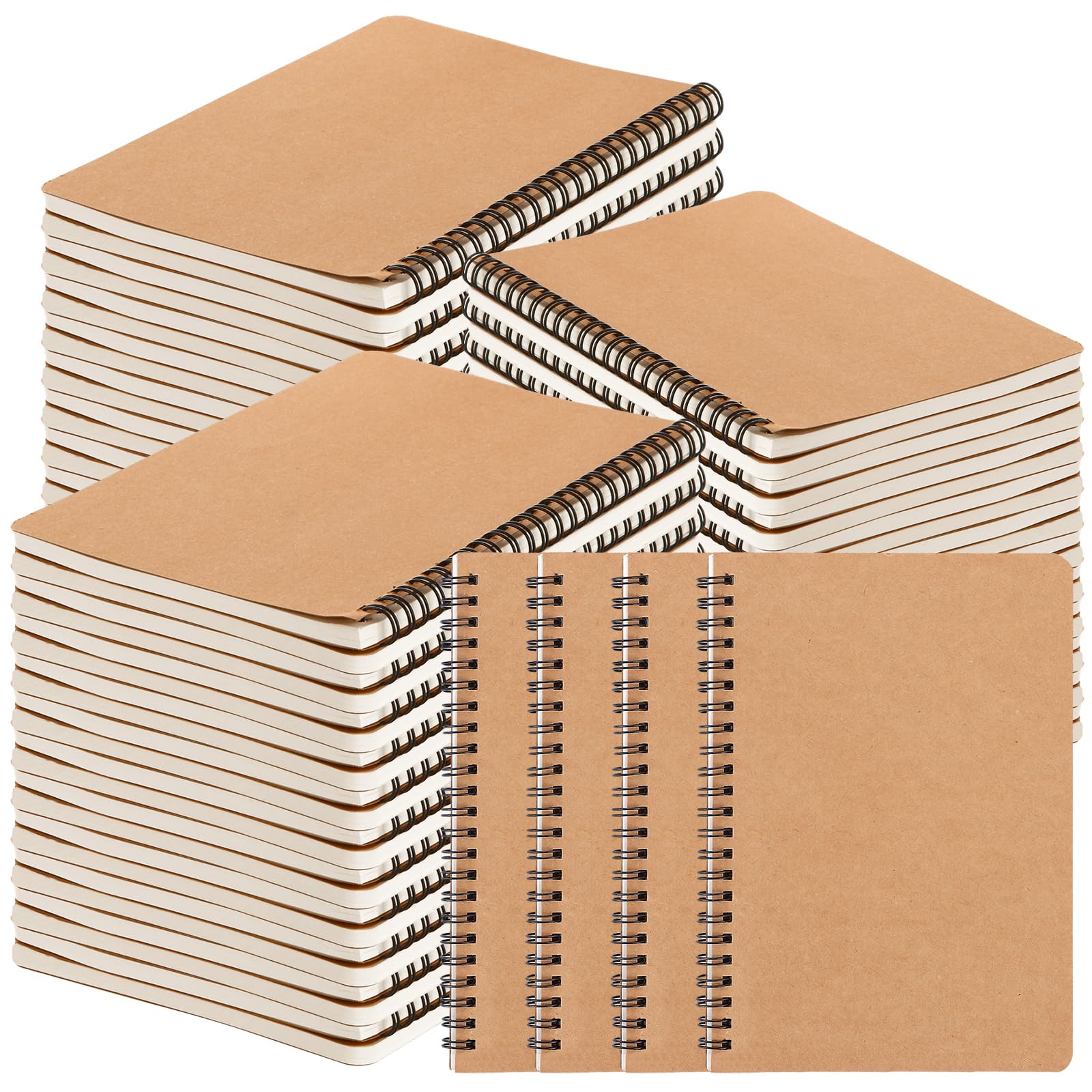 48 Pack Spiral Notebook A5, 120 Pages/600 Sheets, 8.1"x 5.7" Spiral Journal Notebook Small Hardcover Ruled Lined Spiral Notebook for Work, Writing, School Supplies