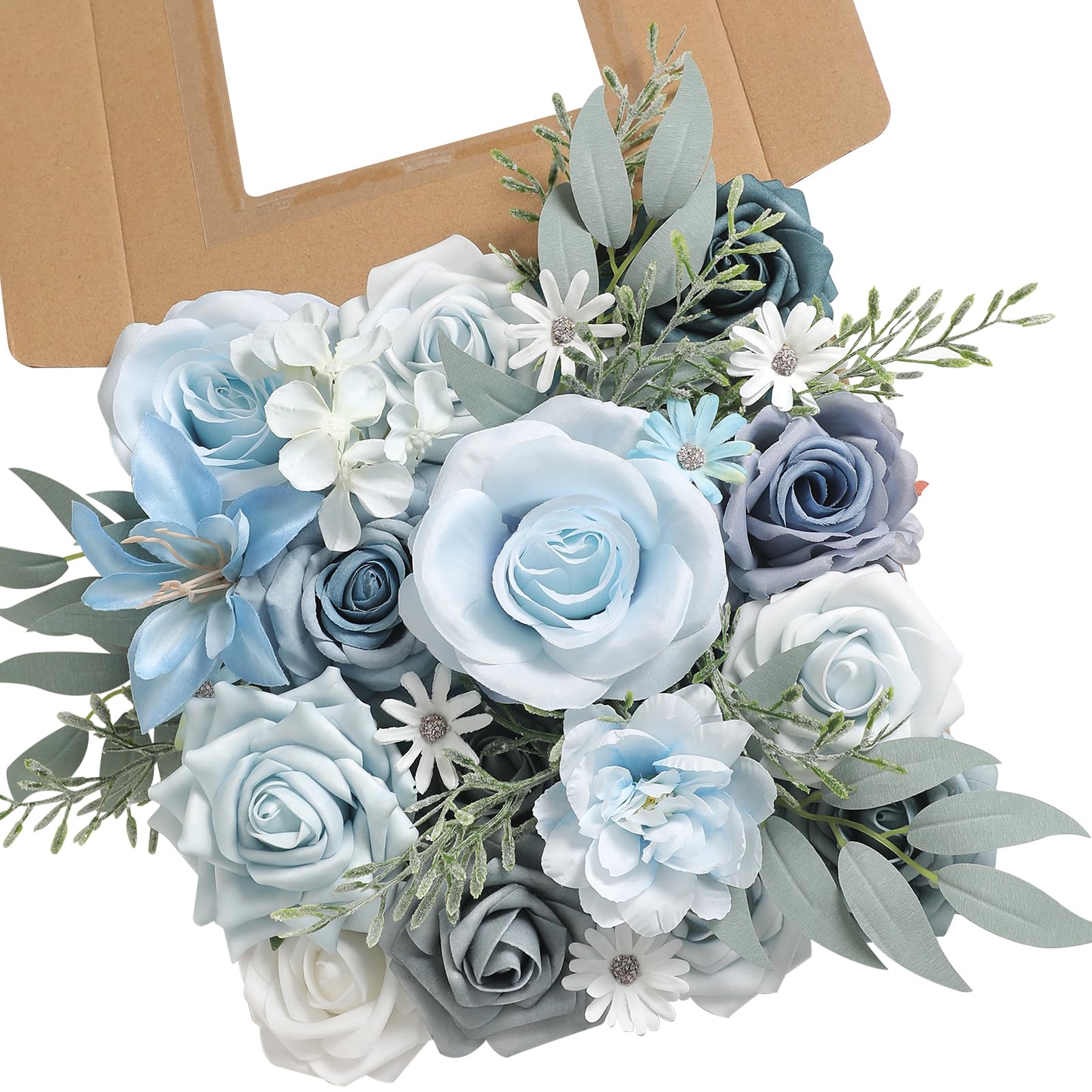Künstliche Pfingstrosen Aus Kunstseide | Blumenstrauß In Blau & Grün – Perfekt Für Zuhause, Hochzeit Oder Party