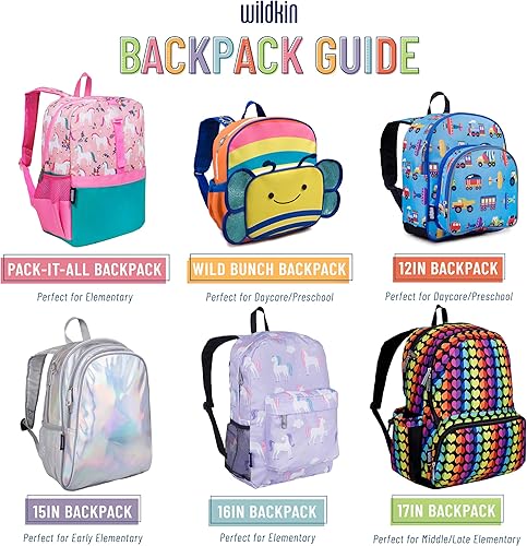 Miniatura 7 de Wildkin Mochila infantil de 16 pulgadas para niños y niñas, perfecta para la escuela primaria, cuenta con respaldo acolchado y correa ajustable,