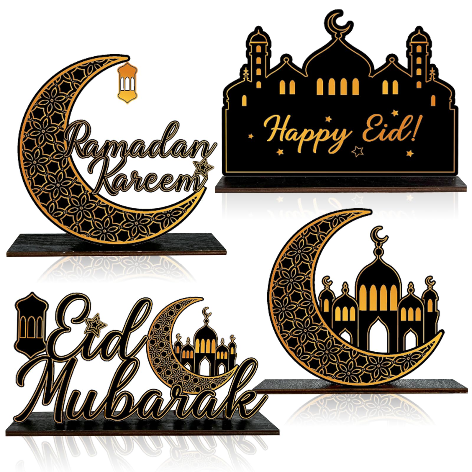 Ramadan Bücherregal Holz Faltbar Mit Schnitzereien - Koranständer Eid Al-Fitr Tischdekoration