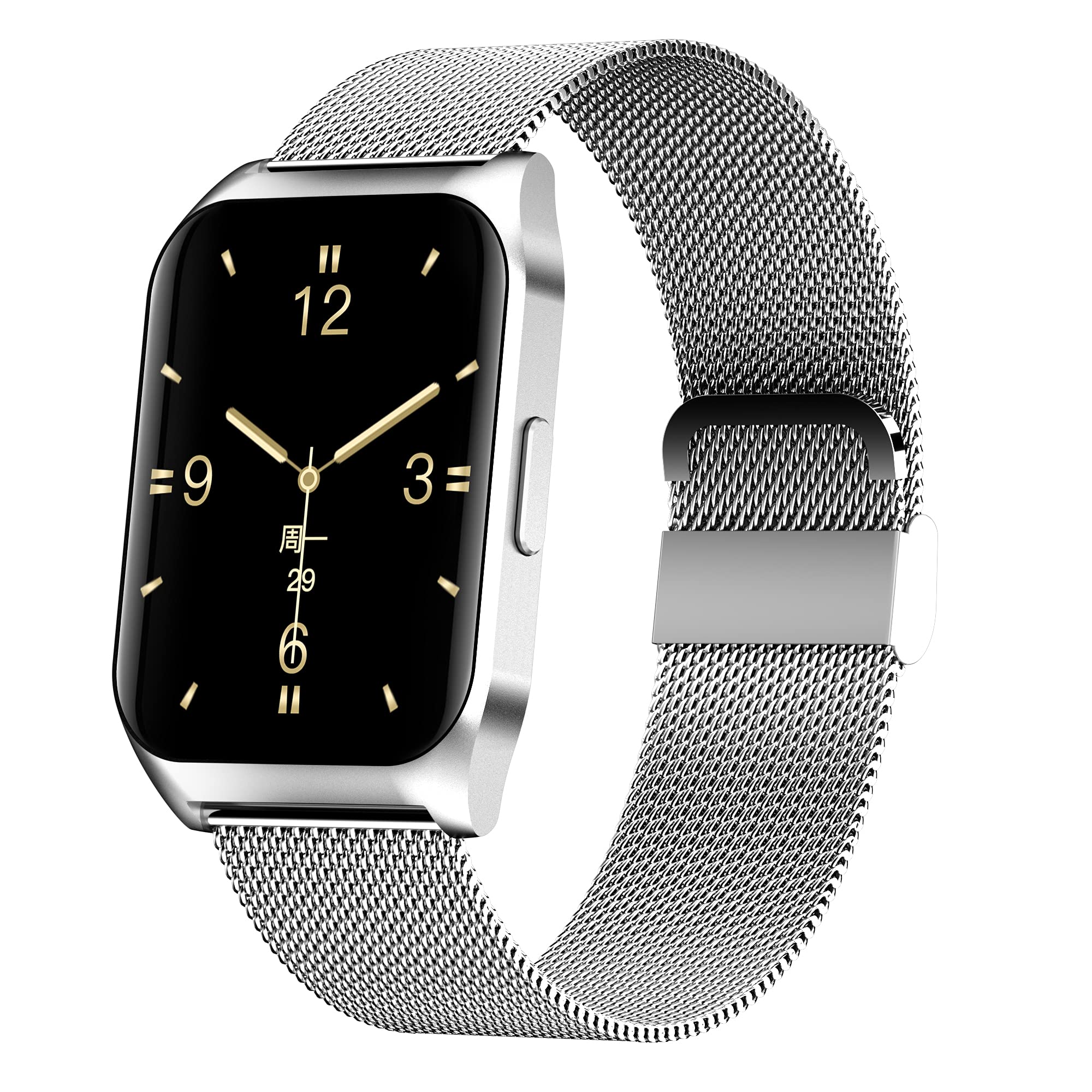 French Connection Smart Man Full Touch Smartwatch with Leather Band, with 1.69'' Large Display, Bluetooth, Sport Modes, Metal Body, Heart Rate Monitor, Multiple Watch Faces