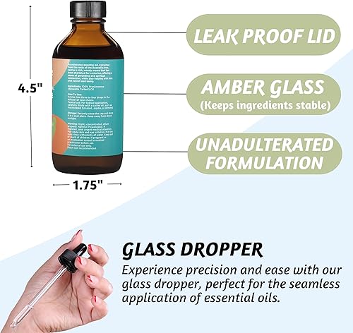 Miniatura 7 de Folkulture Aceite esencial puro de clavo, 4 onzas líquidas, aceite esencial 100% puro, natural y sin diluir, grado terapéutico prémium con gotero de