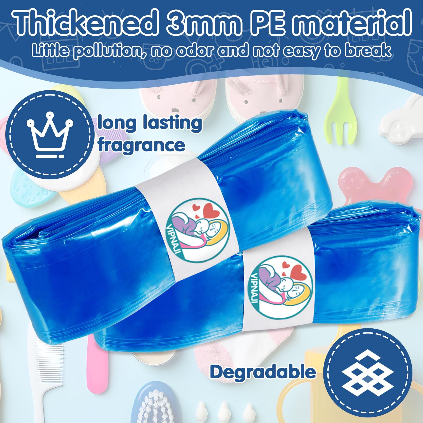 Juego de 9 Recambios de Papeleras de pañales, Recambios para pañales Compatibles con Todos los Modelos para Contener 2500 Pañales