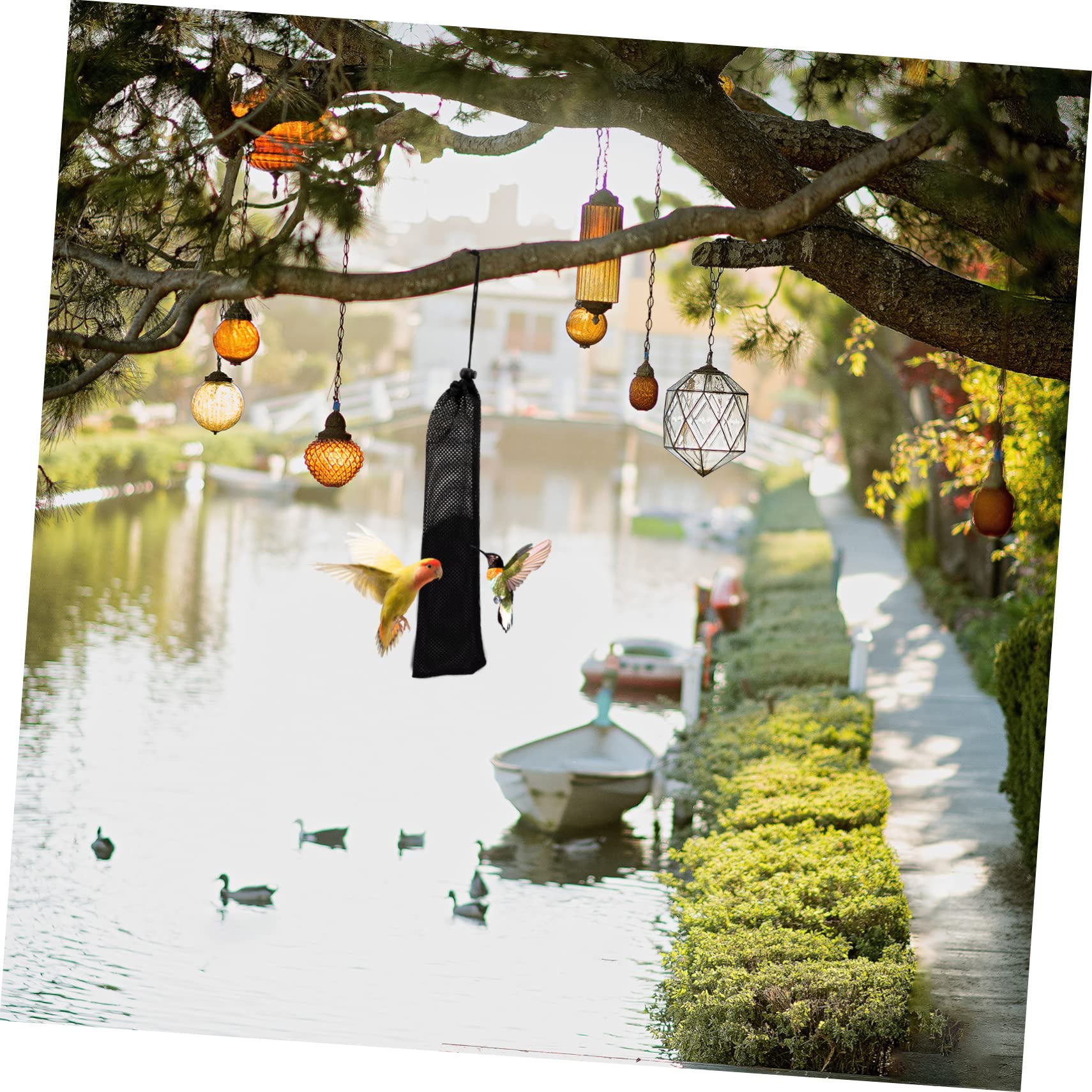 Yardenfun 5 Pcs Hanging Bird Feeder Bag Bird Feeder Tube Mesh Bag Food Containers Toy Containers Finch Tube Feeder Thistle Socks Hummingbird Feeder Bird Food Holder Missing Food Nylon