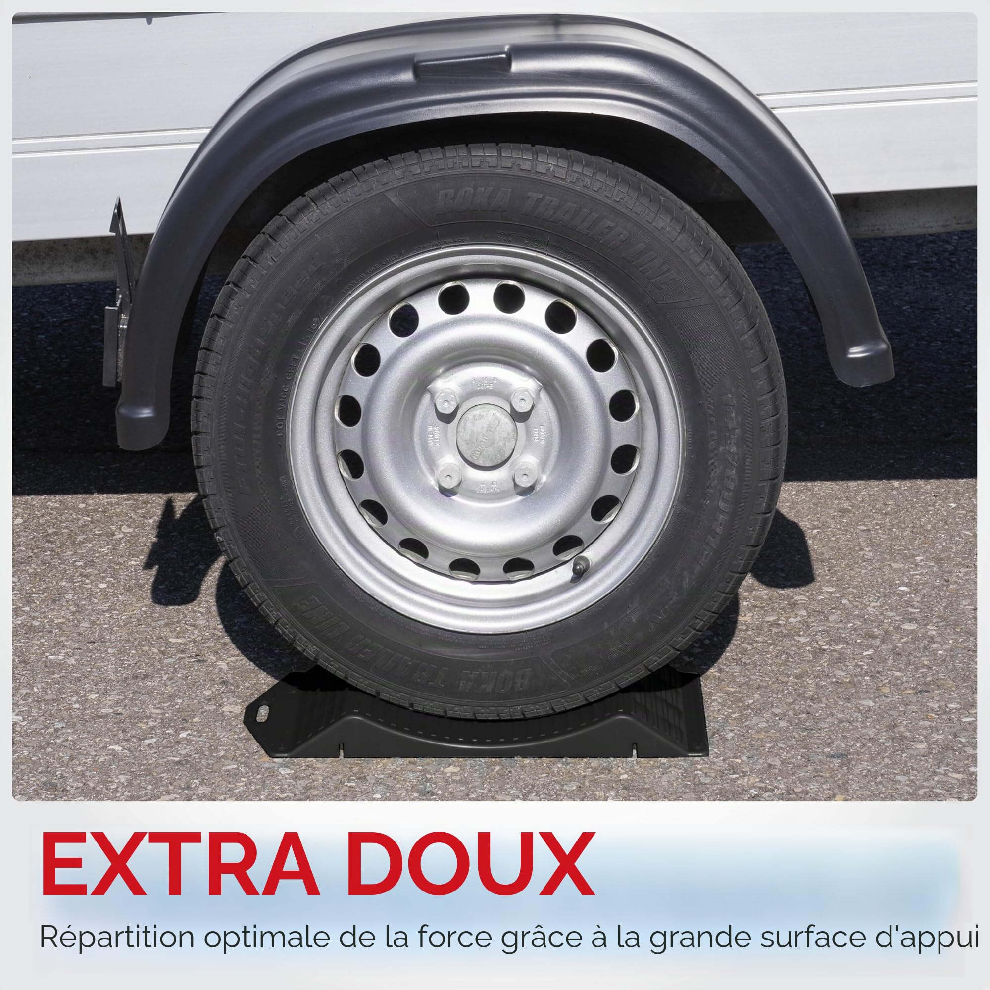 Walser Kit de 2 protecteurs de pneus, Berceau Pratique pour pneus avec capacité de Charge jusqu'à 5 tonnes, kit de 2 Patins de Roues pour Voiture Taille Universelle Contre Les crevaisons à l'arrêt