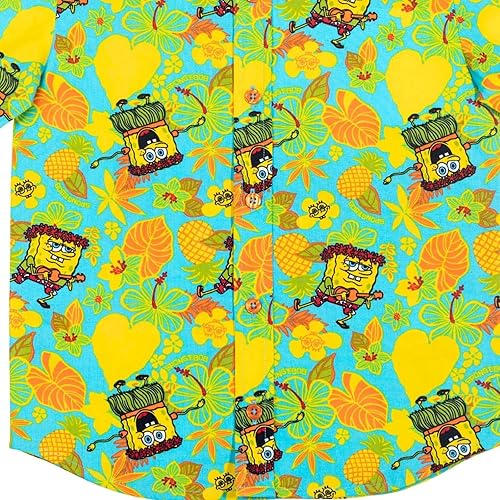 Miniatura 7 de Nickelodeon Bob Esponja Squarepants - Camisa hawaiana de manga corta con botones