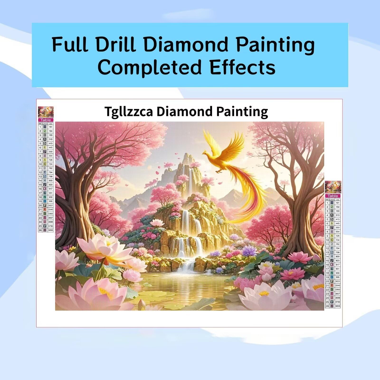 Diament Malarstwo Krajobraz Diament Malarstwo Dorosły 5D DIY Feniks Diament Malarstwo Kryształ Początkujący Zestaw Sztuki Dla Dorosłych Zestawy do Dekoracji Domu Muralnego, Prezent dla Kobiet 100 x