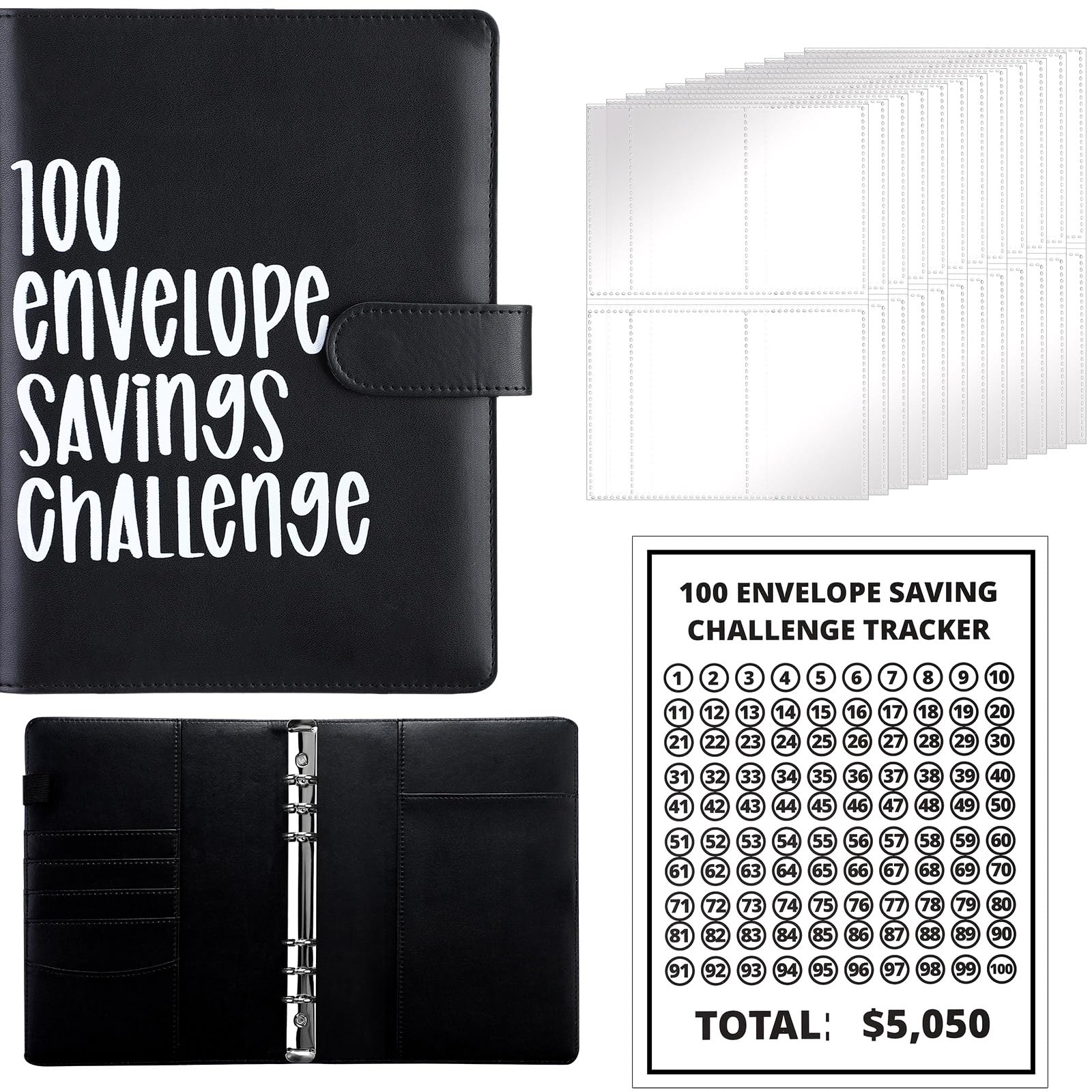 Budget Planner 100 Buste Per Risparmiare - Sfida Di Risparmio Con Binder Organizzato