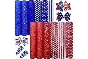Shalun Sparkle Red Blue Faux Leather Sheets: Embody Patriotism with Every Craft