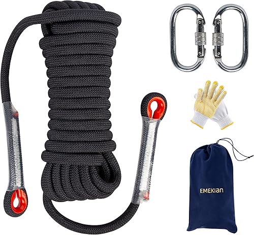 EMEKIAN Cuerda de escalada para interiores y exteriores, de 0.394in0.472in0.551in, cuerda de escalada estática para cuerda de escape, equipo de
