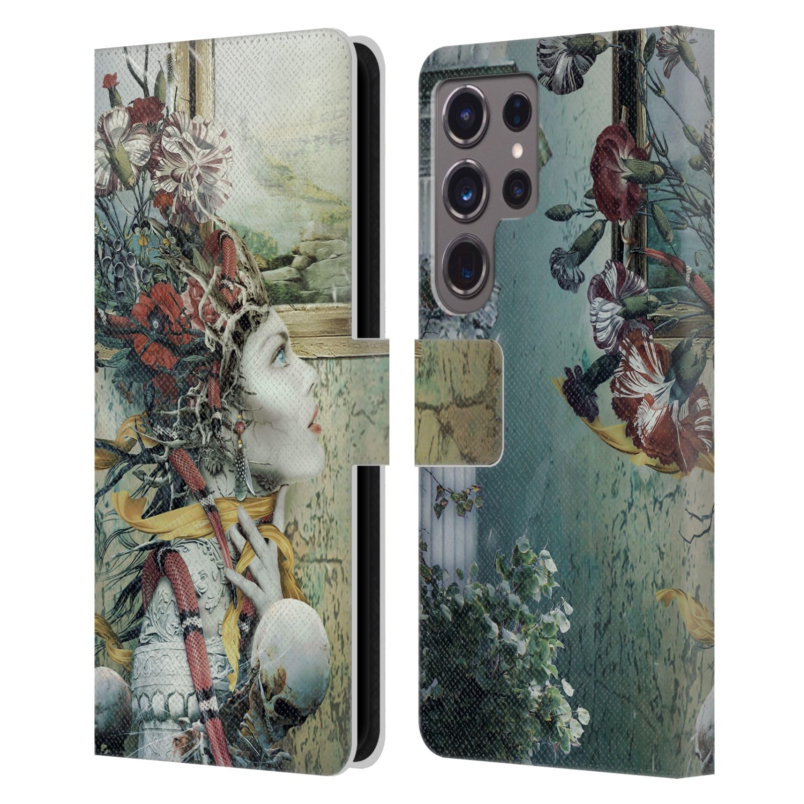 Carcasa de cuero tipo libro Samsung Galaxy S24 Ultra 5G Head Case Designs Riza Peker 7