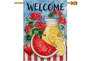Summer-Themed Garden Burlap Flag